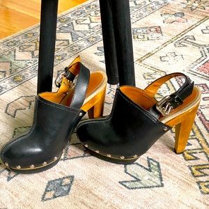 Michael Kors leather clog booties